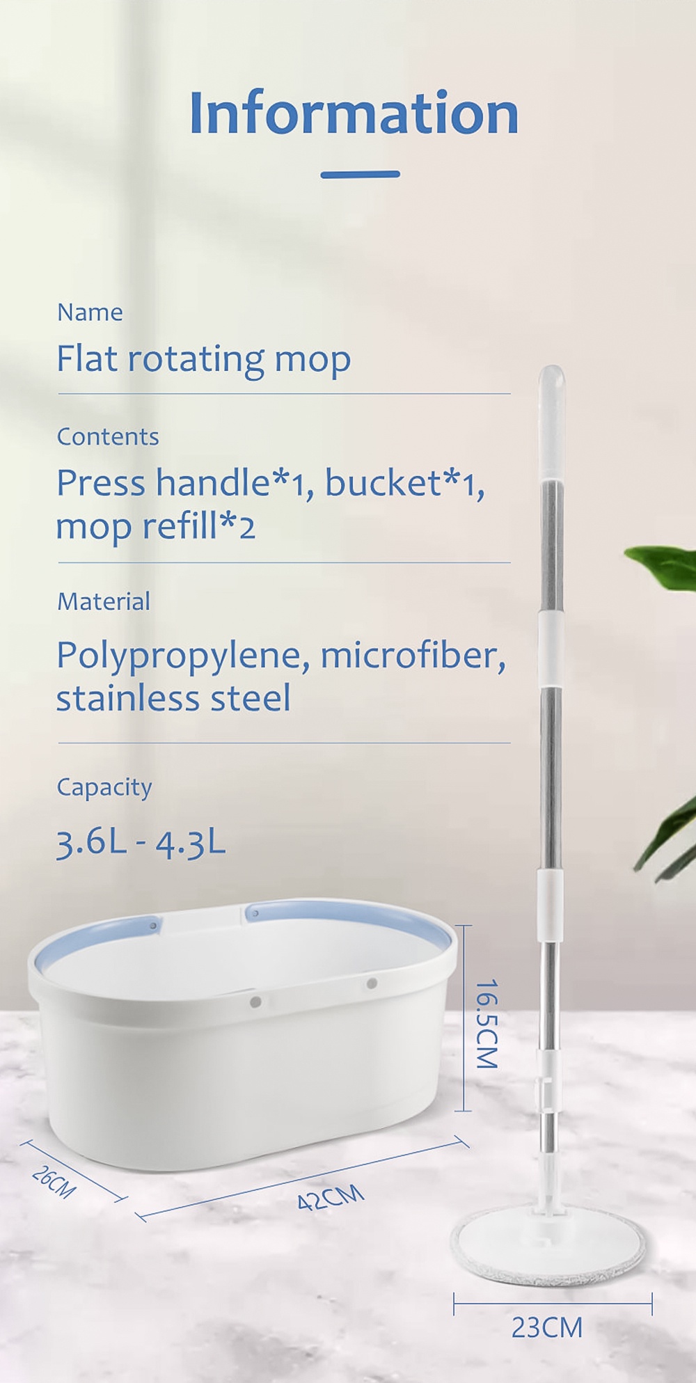 Farcent Flat Spin Mop-11